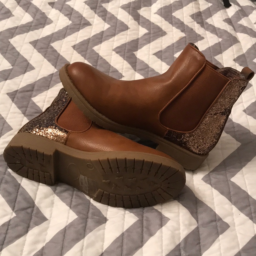 Bella Mae gold sequin booties